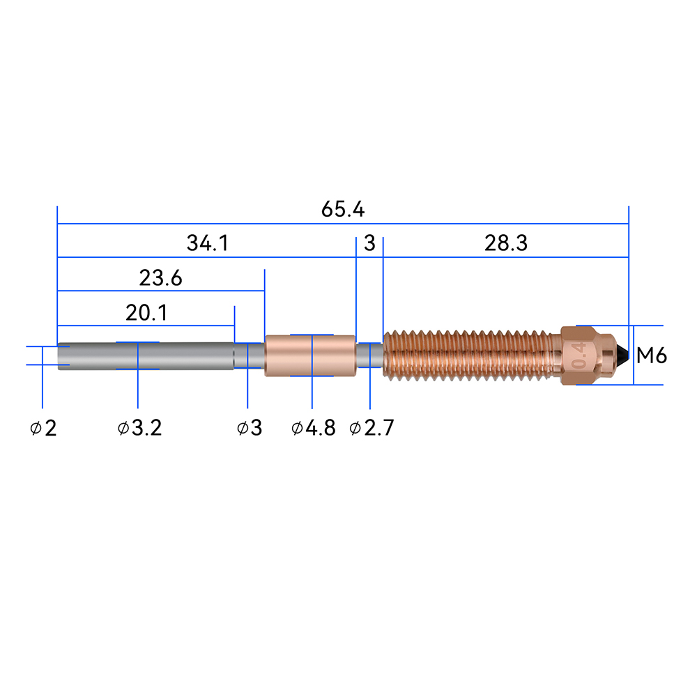 3D打印机Ender-3V3 K1C/K1 Max创想一体双金属硬化钢喷嘴喉管套件 - 图2