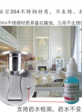 304不锈钢地吸黑色免打孔门挡
