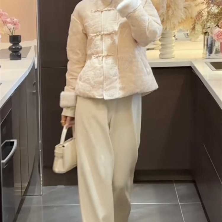 2025冬季网红爆款国风时尚套装女高级感新中式棉服外套+阔腿裤潮,淘宝优惠券,粉丝福利购,淘宝优惠卷
