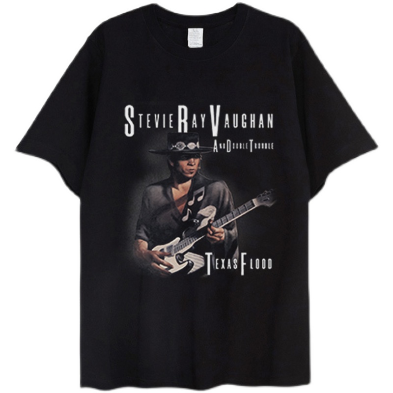 Stevie Ray Vaughan Texas Flood t shirt。srv德州洪水短袖T恤夏 - 图2