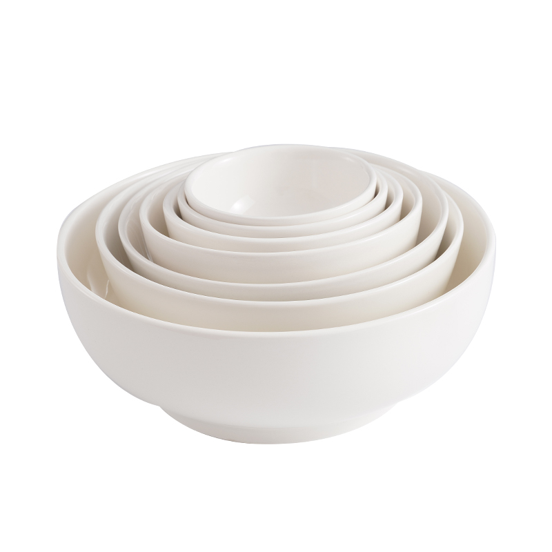 纯白色米饭碗陶瓷碗饭店加厚饭碗早餐碗小碗陶瓷碗商用汤碗大面碗 - 图3