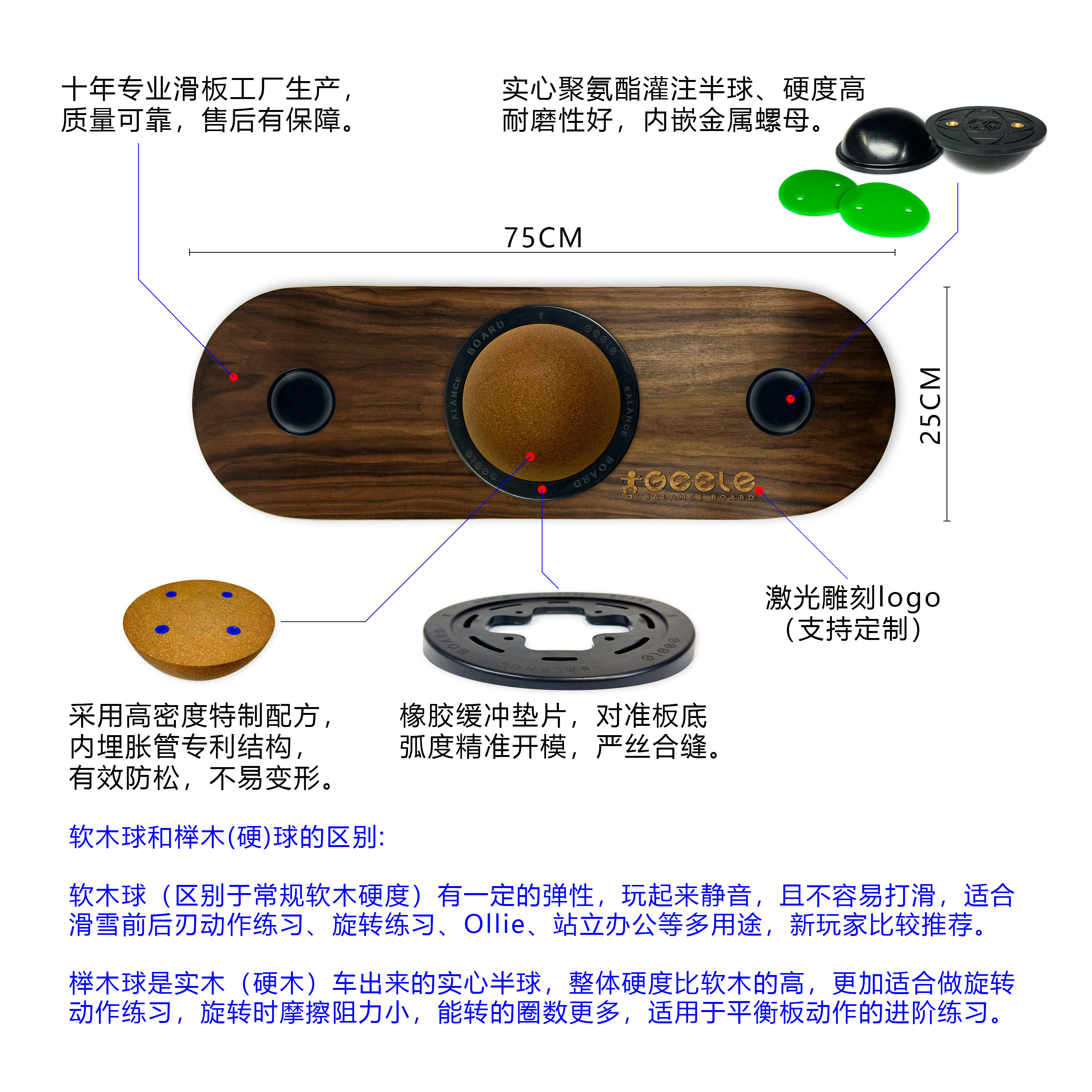 Geele专业旋转平衡板成人儿童站立办公模拟单板滑雪冲浪训练滑板,淘宝优惠券,粉丝福利购,淘宝优惠卷