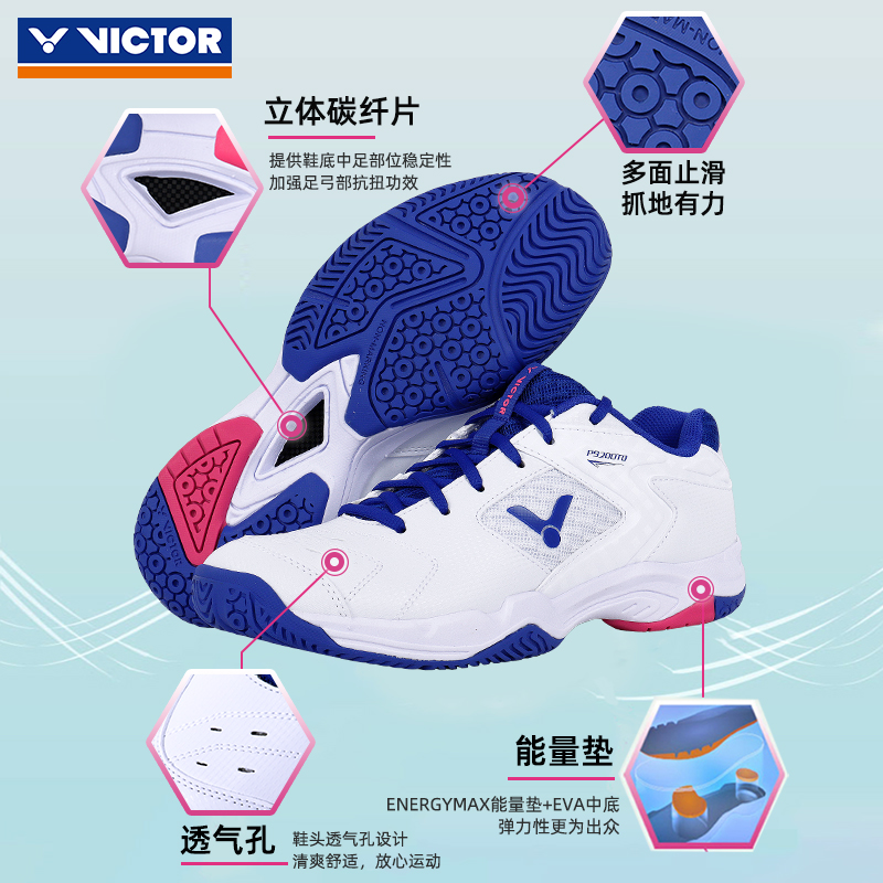  victor笨笨鱼羽毛球鞋