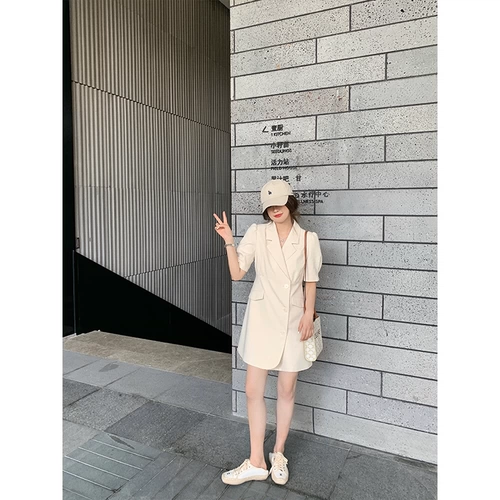 Сексуальный пиджак классического кроя, юбка, куртка для отдыха, короткий рукав, в корейском стиле