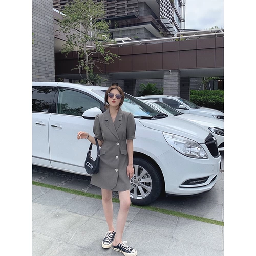 Сексуальный пиджак классического кроя, юбка, куртка для отдыха, короткий рукав, в корейском стиле