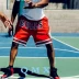 James Bulls Lakers quần bóng rổ thêu với đoạn retro chạy thể thao quần short giản dị Shorts thể dục nam - Quần thể thao