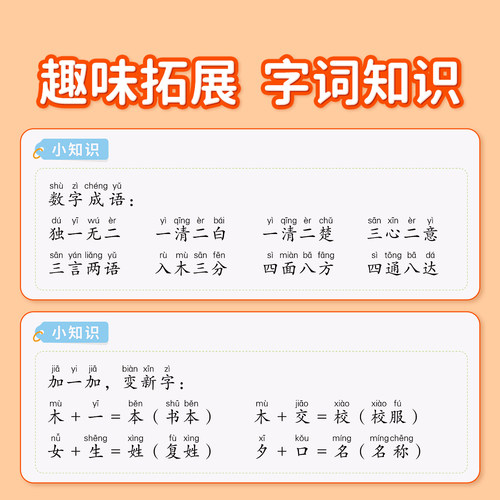 一年级二年级上下册语文同步生字组词造句人教版课本教材同步练字帖小学生专用每日打卡专项训练每日一练词语造句子硬笔书法练字本 - 图3