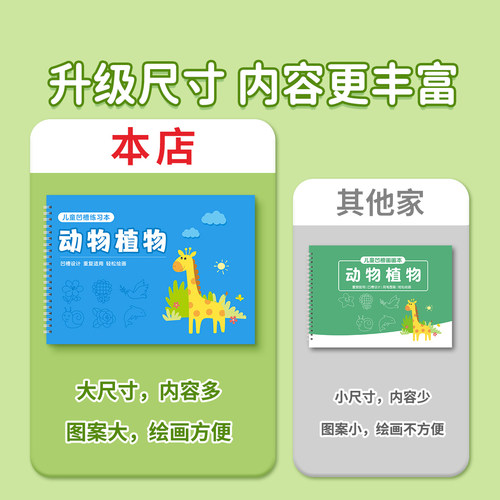 儿童简笔画幼儿画画本幼儿园大班涂色绘本描绘入门凹槽控笔训练 - 图2