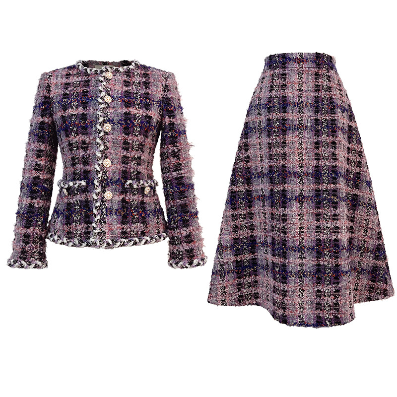 浒城古娘新款羊毛小香风气质优雅高定长袖新中式国风套装裙女春秋,淘宝优惠券,粉丝福利购,淘宝优惠卷