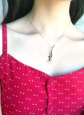 新款魔鬼鱼锤头鲨吊坠男女士款个性复古百搭银饰海洋生物项链挂坠