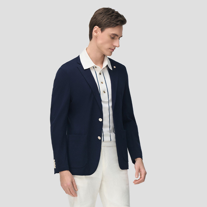 【3D针织】LAMPO/蓝豹男士单西服无夹无衬轻薄西装针织外套,淘宝优惠券,粉丝福利购,淘宝优惠卷