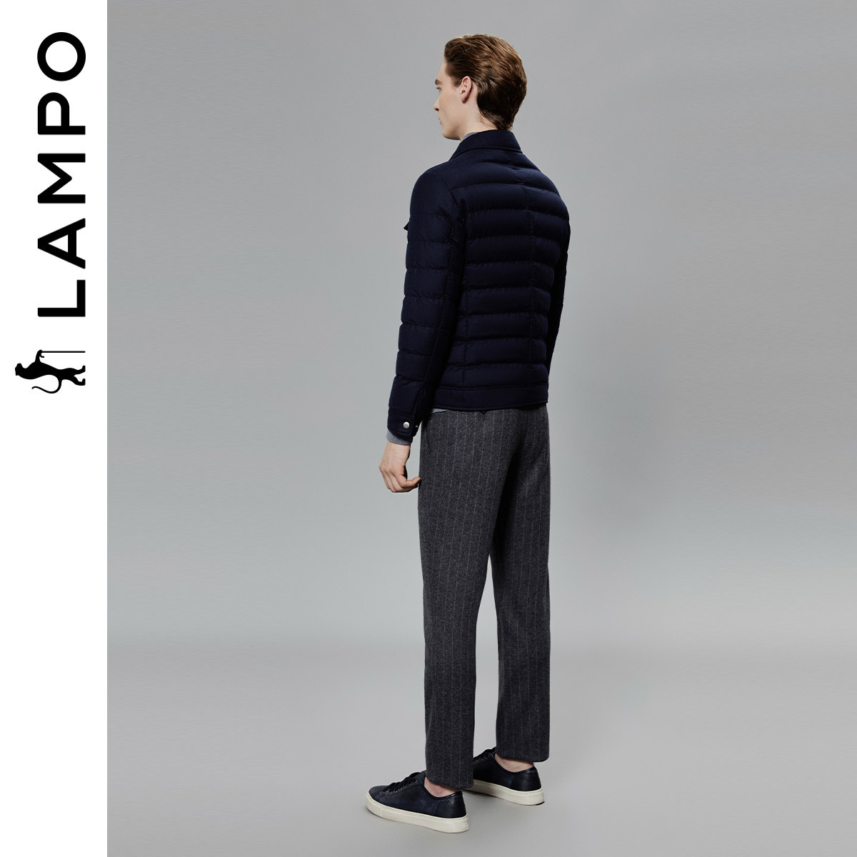 【羊毛羊绒】LAMPO/蓝豹男士羽绒服羊毛自然弹衬衫羽绒服外套
