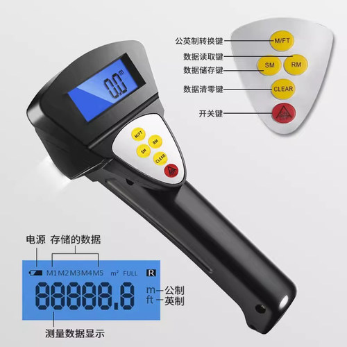 德力西测距仪滚尺测量轮滚动测量尺机械式滚轮高精度手推测量工具 - 图1