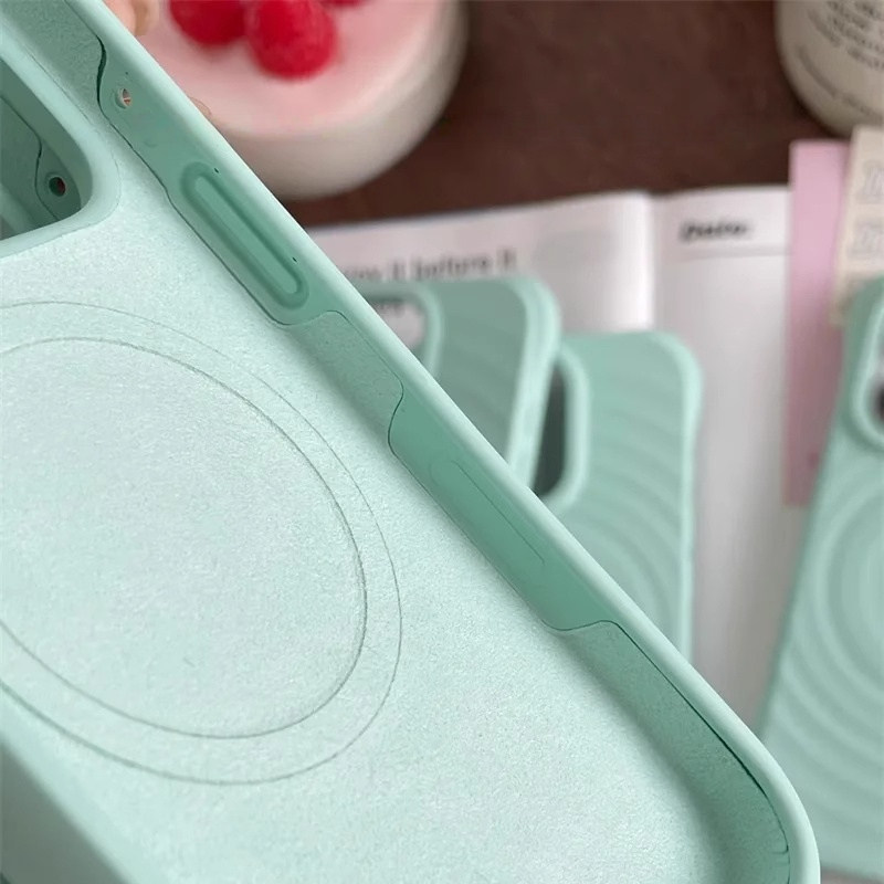 青山玉韩国ins波漾水波纹液态硅胶磁吸适用小米17pro max/14/15手机壳iPhone苹果13耐脏软糯新款牛角全包防摔,淘宝优惠券,粉丝福利购,淘宝优惠卷