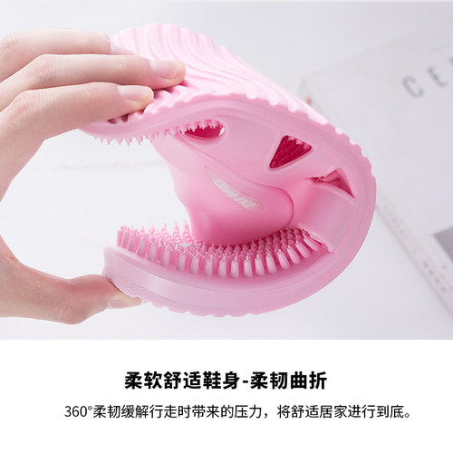 按摩拖鞋女脚底穴位足疗鞋情侣夏季浴室防滑室内足底带刺凉拖鞋男 - 图3