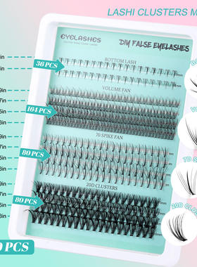360 clusters slanted flying false eyelashes 5-16mm斜飞假睫毛