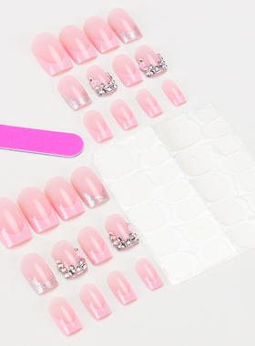 Rhinestone glitter nail patch wearable nail patch闪粉美甲片