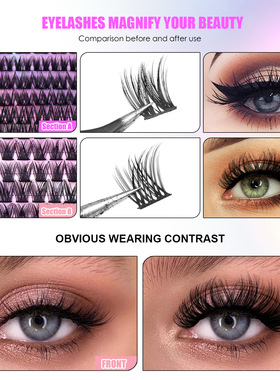 DIY segmented false eyelash adhesive tweezers set假睫毛套装
