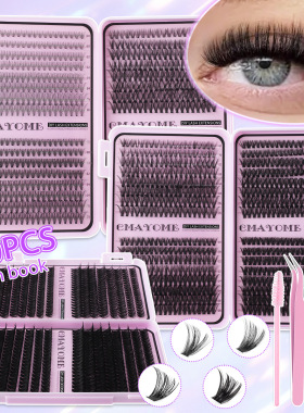 DIY extension set with 640 thick clusters of false eyelashes