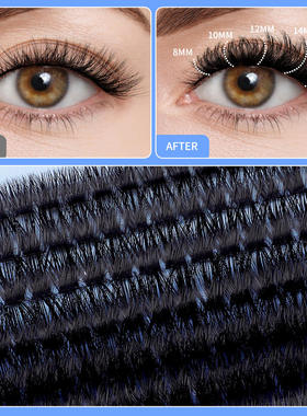 False eyelashes 60D+80D, 300 clusters of eyelashes假睫毛套装