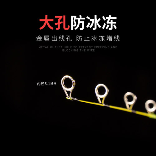 猎魔人冬季冰钓竿超短便携枪柄直柄玻纤实心软稍小筏竿短节钓鱼竿 - 图1
