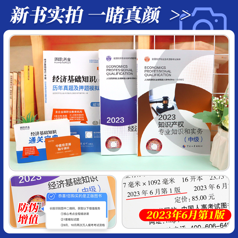 新版现货官方2023年中级经济师教材+环球网校经济基础知识真题试卷3本知识产权专业23版全国经济专业技术资格考试中国人事出版-图1