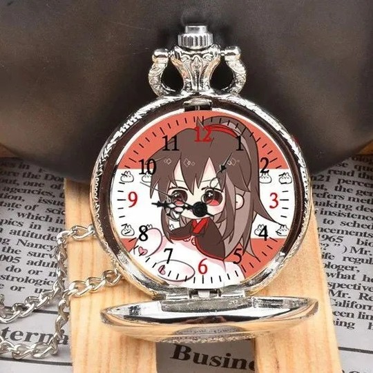 Reloj de bolsillo personalizado con patrón de esfera de foto luminoso creativo hueco retro flip collar de anime regalo de cumpleaños
