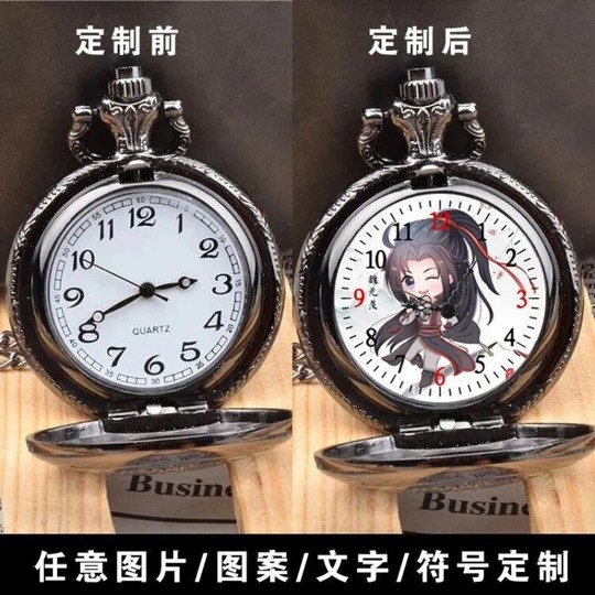 Reloj de bolsillo personalizado con patrón de esfera de foto luminoso creativo hueco retro flip collar de anime regalo de cumpleaños