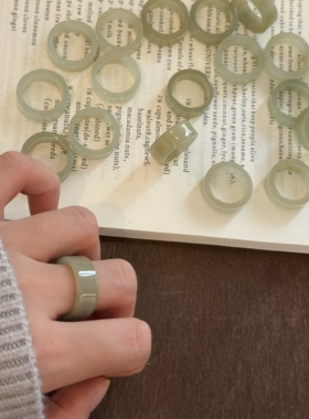 天然和田玉指环戒指中式简约