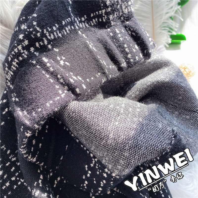 2020秋冬新款小香风格子针织裙长裙 茵蔚半身裙