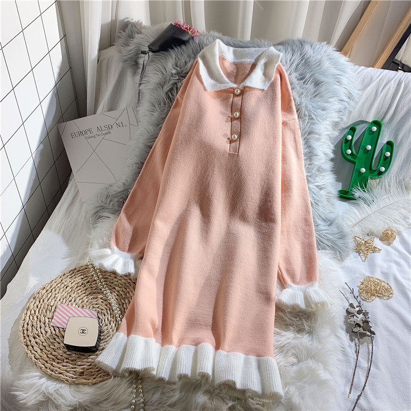 中长款很仙的毛衣裙针织2020连衣裙 茵蔚毛衣