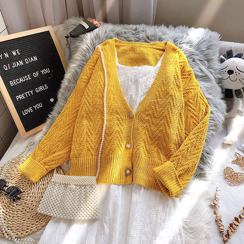 秋装2020年新款外套春秋短款毛衣 茵蔚毛针织衫