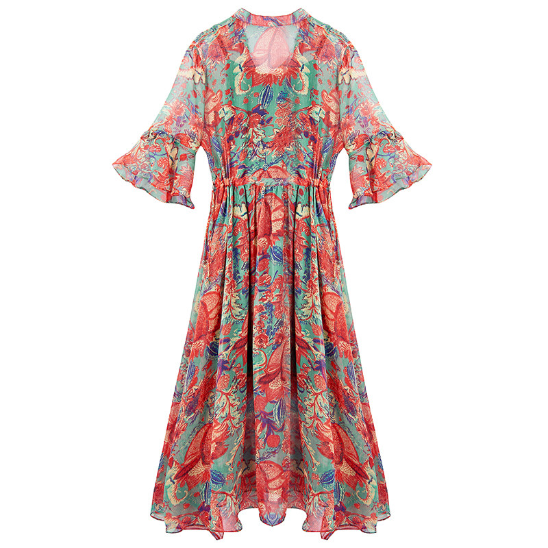 海边度假2020新款波西米亚女沙滩裙 空花连衣裙