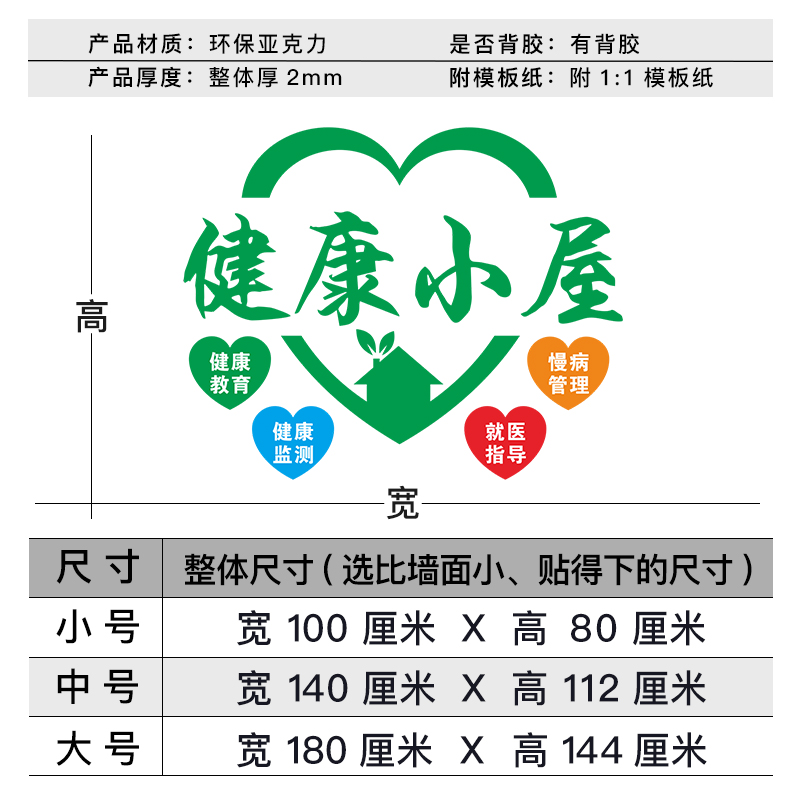 健康小屋宣传墙贴疗养院社区医院卫生所保健康宣传介绍文化墙海报