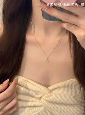 白玉髓吊坠925纯银项链女