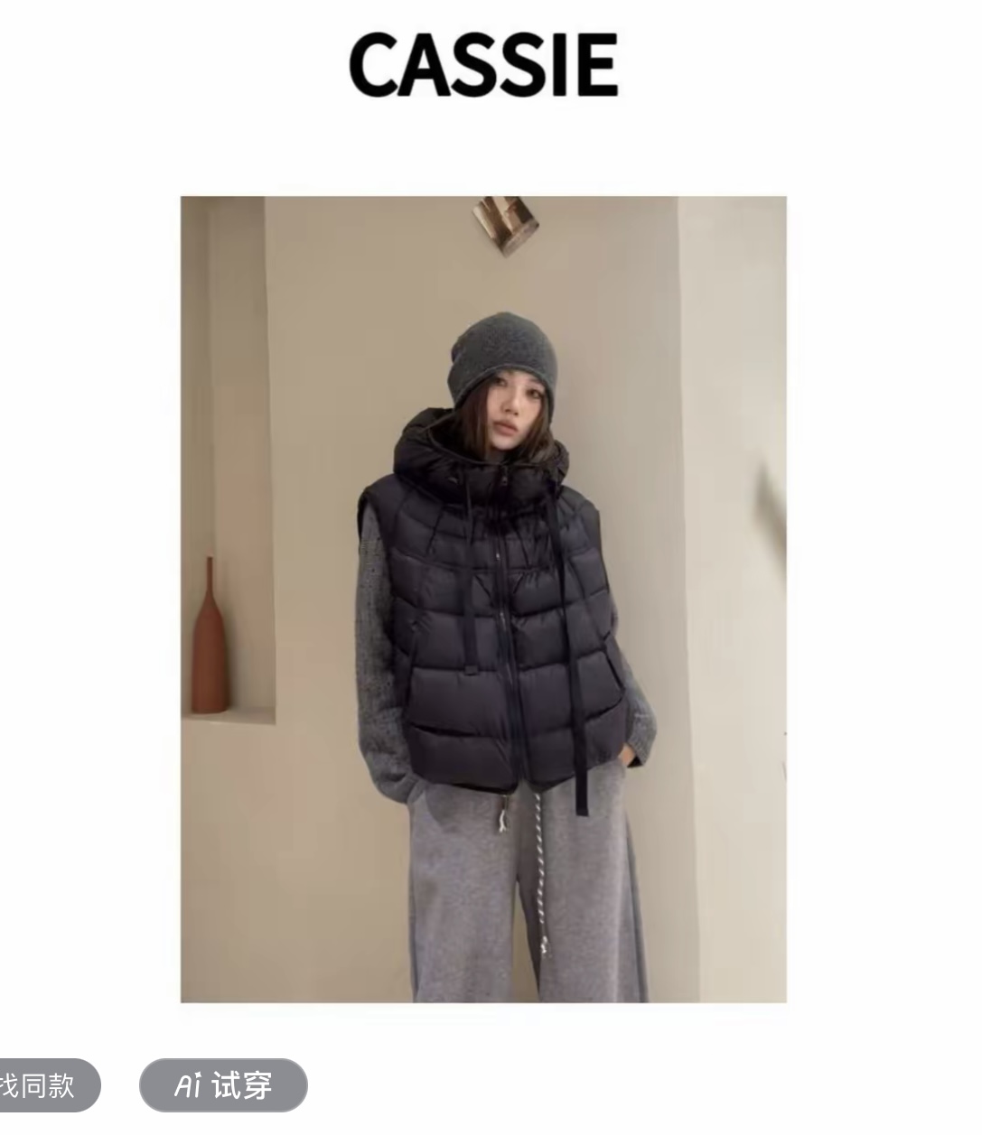 CASSIE (零星碎片)2025秋冬新款休闲百搭马甲 - 图0