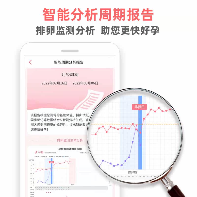 孕橙智能基础体温计口腔排卵试纸 孕橙体温计类