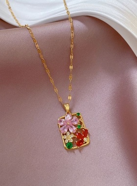 花朵项链时尚轻奢小众新款个性设计气质优雅百搭精致锁骨链女