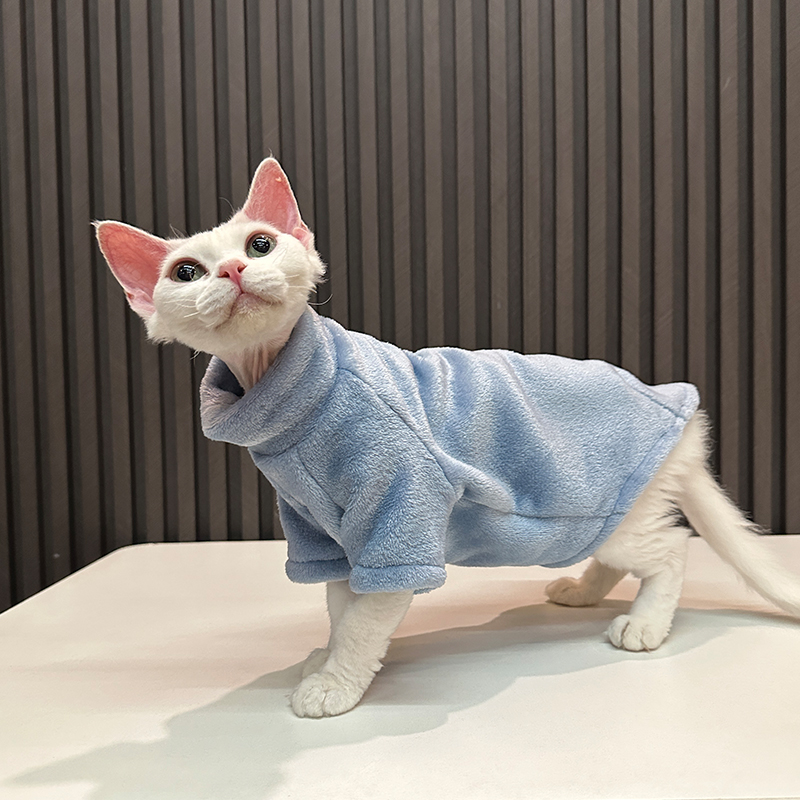 任发财无毛猫衣服斯芬克斯猫德文衣服貂绒打底加厚保暖舒适潮牌酷 - 图0