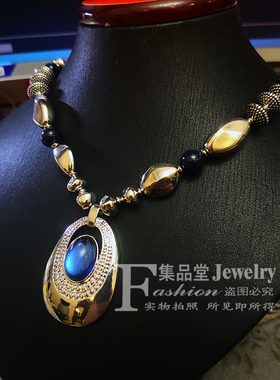 中古人造宝石复古回流项链独特