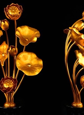 寺院佛堂大型加高鎏金财神假花