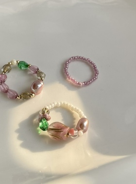 戒指弹力串珠原创春夏