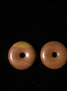 泗水滨红黄砭石平安扣项链吊坠挂件配饰  刮痧按摩链