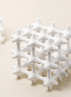 正方体镂空摆件现代简约树脂魔方摆件样板房软装饰品层叠创意摆设