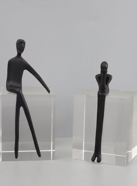 欧式铸铁人水晶样板房售楼部卧室书房客厅餐厅电视柜床头玄关摆件