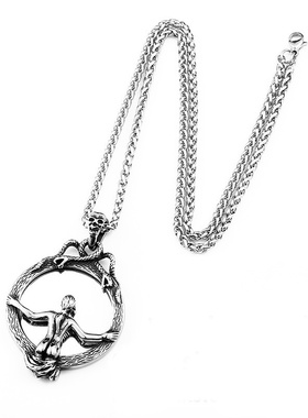 钢铁战士欧美男士钛钢饰品 童话故事女神魔镜不锈钢复古吊坠