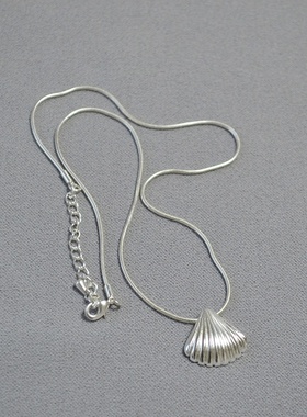 韩国网红博主fever文艺复古做旧贝壳吊坠小众简约气质项链女
