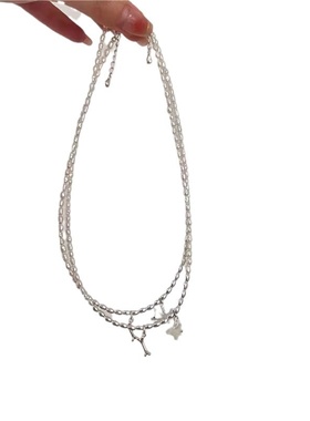 高级感小众锁骨链小猫小狗贝壳与狗骨头项链精致颈链夏日氛围感