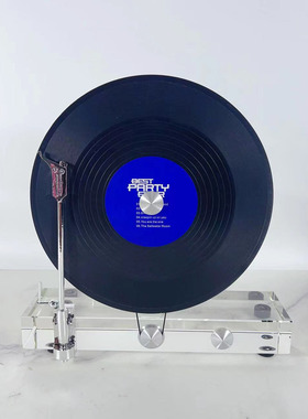 现代复古水晶黑胶唱片机摆件样板间软装家居客厅书房玄关饰品