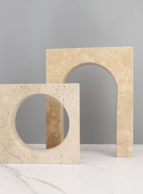 北欧极简创意拱门洞石摆件样板房电视柜茶几客厅家居装饰品摆件